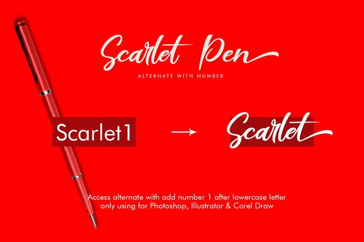 Beispiel einer Scarlet Pen Regular-Schriftart